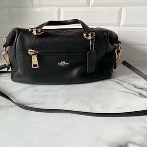 Coach Black Crossbody Bag with Gold Accents